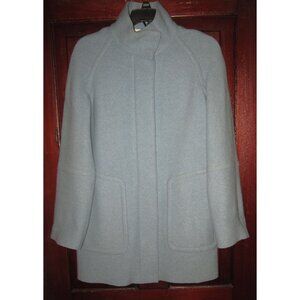 Talbots Petites P XS S 100% Boiled Wool Jacket Cardigan Top Zip Pockets Long VTG